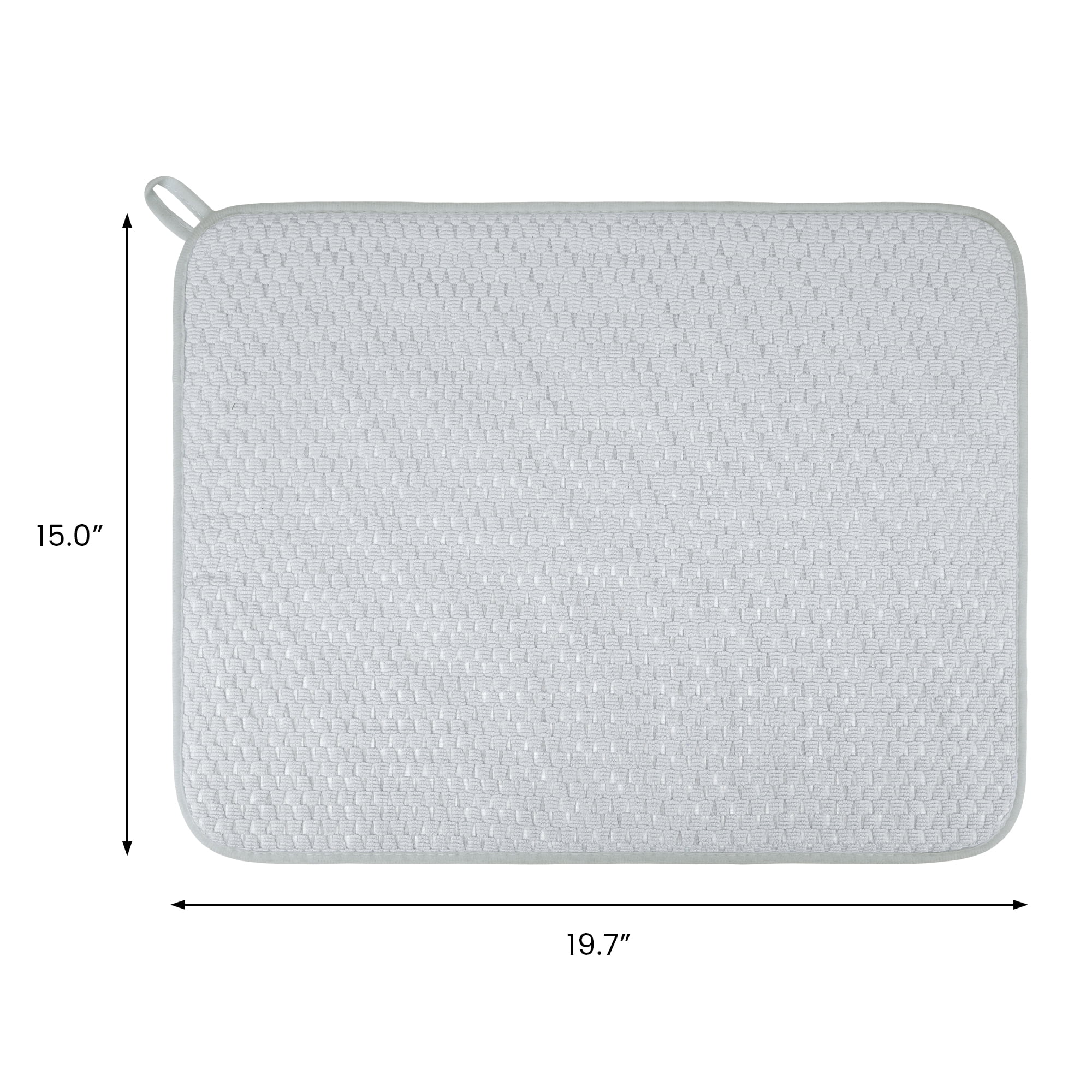 Unique Bargains Microfiber Kitchen Drying Mat with Lanyard Gray 19.7*15.0 inch