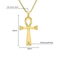 thumbnail image 4 of Unisex Women crystals 14K Yellow Gold Necklace 43mm ancient Egypt Cross Pendant Jewelry, 4 of 7