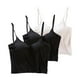 thumbnail image 1 of Puntoco Camisola básica para mujer, 3 piezas, escote en V liso, corta, fina, acolchada, sin aro de acero, con tirantes integrados y acolchado en el escote en V, 1 of 4