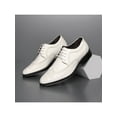 thumbnail image 4 of Daeful Mens Oxfords Formal Dress Shoes Wingtips Brogues Lace Up Business Leather Shoe Men Lightweight White 10.5, 4 of 5