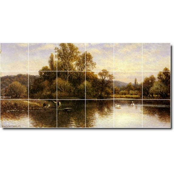 Ceramic Tile Mural-Alfred Glendening Landscapes Painting 130. 48" w x 24" h using (18) 8 x 8 ceramic tiles