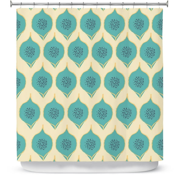 Shower Curtains 70" x 73" from DiaNoche Designs by Zara Martina - Teal Petals