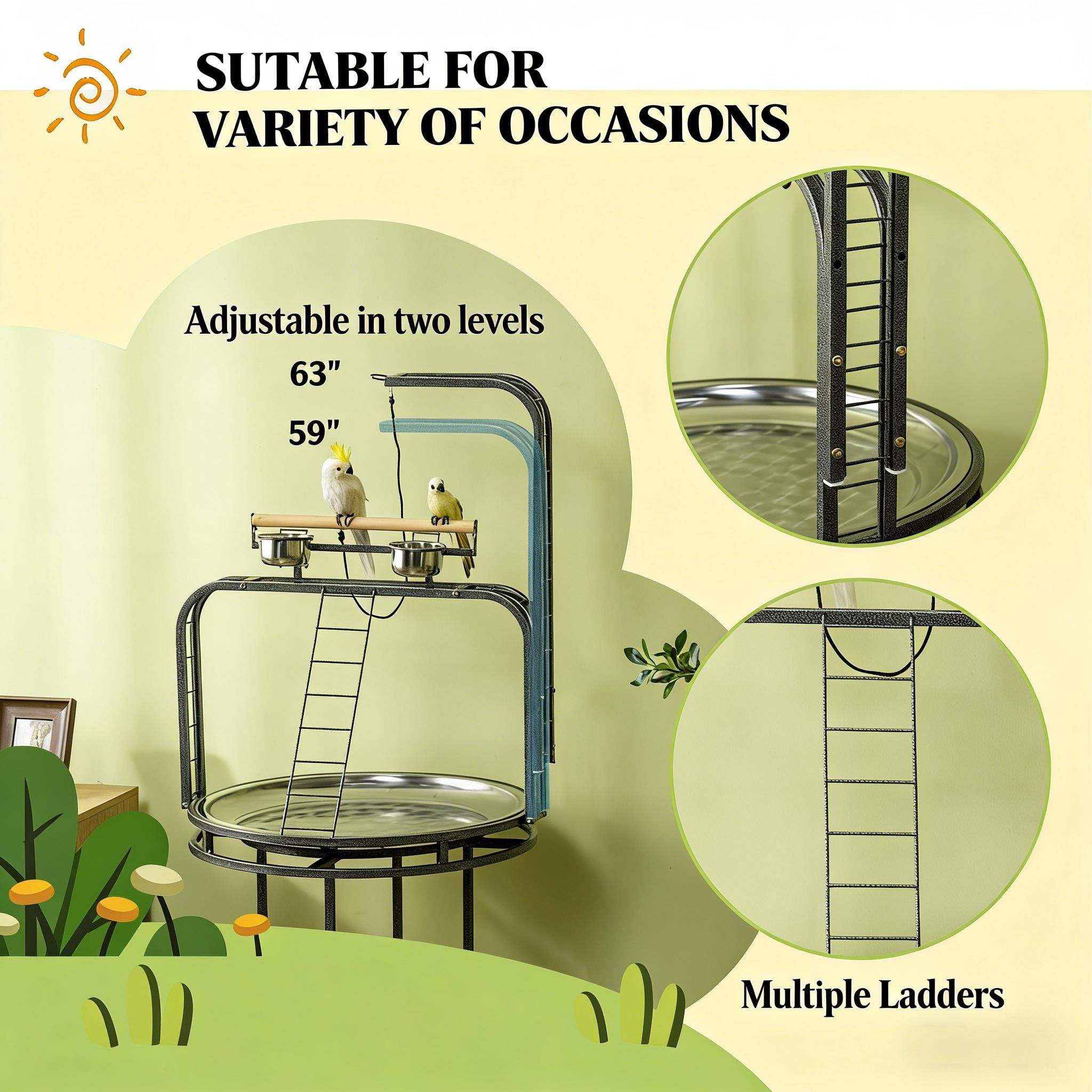 Bird Wooden Stand, Parrot Stand Large Bird Perch Stand