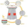 thumbnail image 3 of Toddler Girl Short Sleeve Dress Stripe Rainbow Christmas Cotton Casual Tunic Playwear Basic Shirt Party Dresses 4Y, 3 of 4