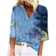 thumbnail image 1 of Tops de Mujer Camisas Casuales Blusas Moda Somfortable Cuello en V Manga 3/4 Top Estampado Odeerbi ODB153401, 1 of 8