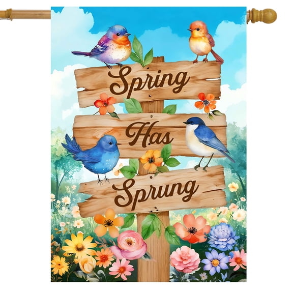 Briarwood Lane Spring Has Sprung Sign House Flag