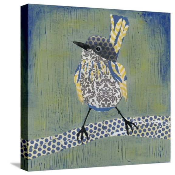 Art.com Patchwork Wren I Stretched Canvas Print Wall Art by Grace Popp, 16" x 16"