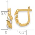 thumbnail image 4 of 14K Yellow & Rhodium Hinged Post Earrings (Width 10.9) (Length 12.6) - Jbsp, 4 of 5