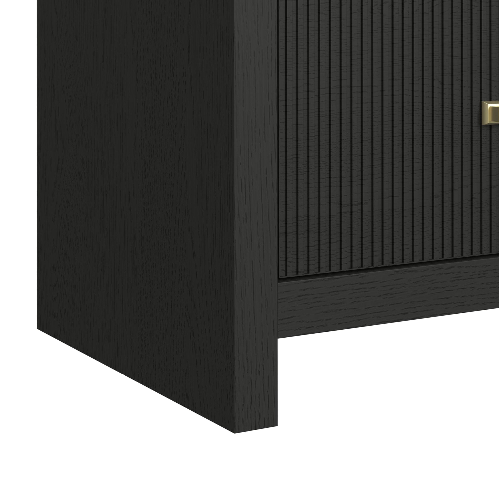 Woodridge  2-Drawer Nightstand with USB in Black with Grain