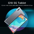 thumbnail image 4 of Tableta G18 de 10,1 pulgadas, versión global, Android 12, Bluetooth, 4 GB, 32 GB, 8000 mAh, diez núcleos, Google Play, WPS, 5G, WIFI, gran oferta, portátil, 2023, 4 of 5