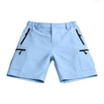 thumbnail image 4 of Eryao Elastic Waist Hiking Cargo Shorts for Men with Zipper Pocket Casual Summer Beach Lounge Shorts,Light Blue,M, 4 of 9