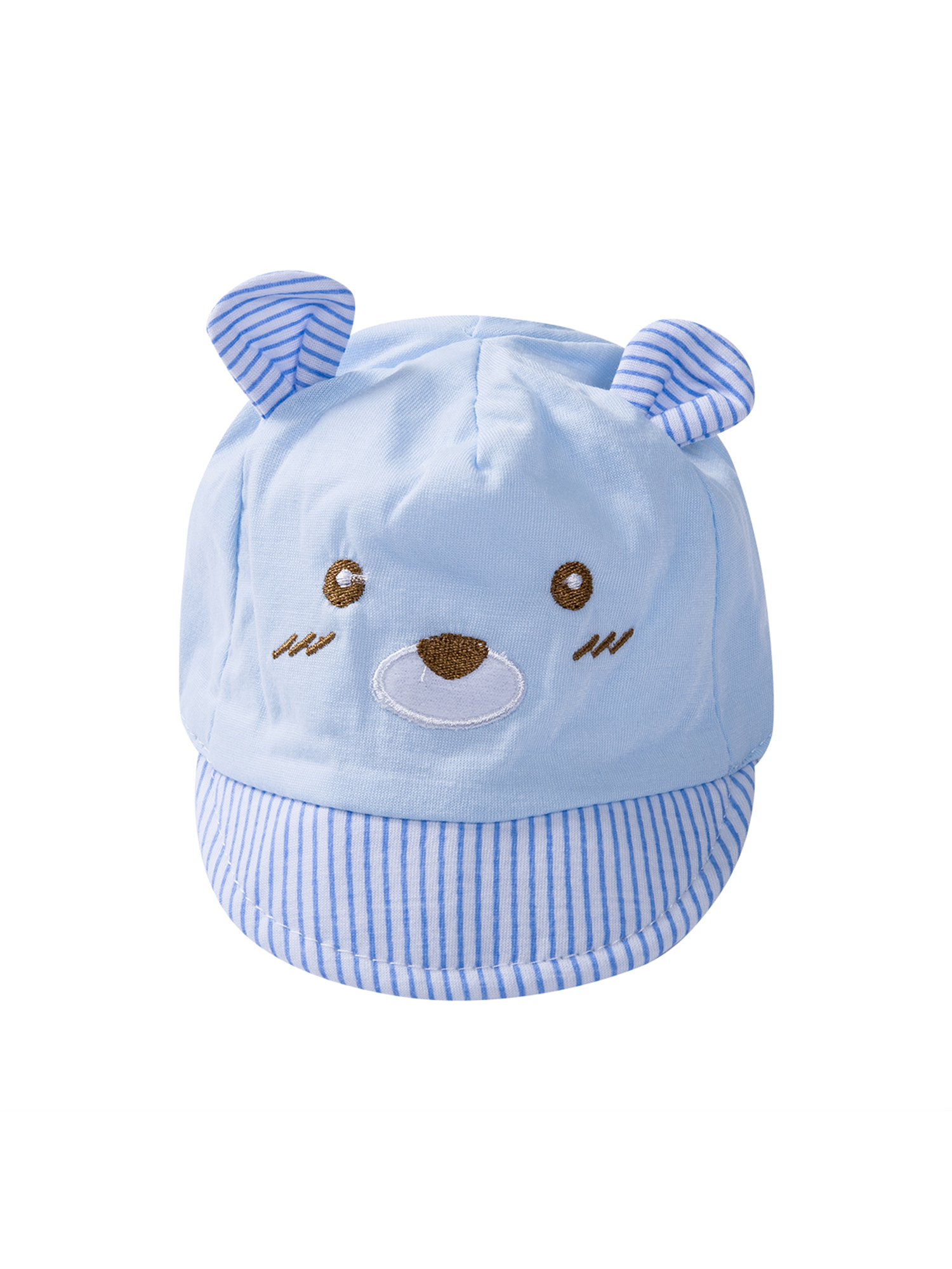 Jkerther Newborn Kids Baby Boy Girl Caps Baseball Caps Unisex Bear Striped Hats Cute Bear Little Ears Cap, Infant Unisex, Size: One size, Blue