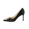 thumbnail image 2 of Crystal Pearl Buckled Satin Pumps, 2 of 2