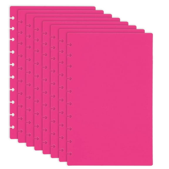 Uxcell 4 Pair Discbound Notebook Cover, 7.24" x 9.51" Medium Size PP Disc Planner Cover, Rose Pink