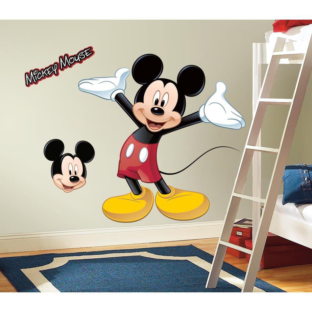 MICKEY.MINNIE MOUSE LARGE PEEL/ STICK WALL DECAL DECORATION NEW 14 L X 21.5 WIDE 