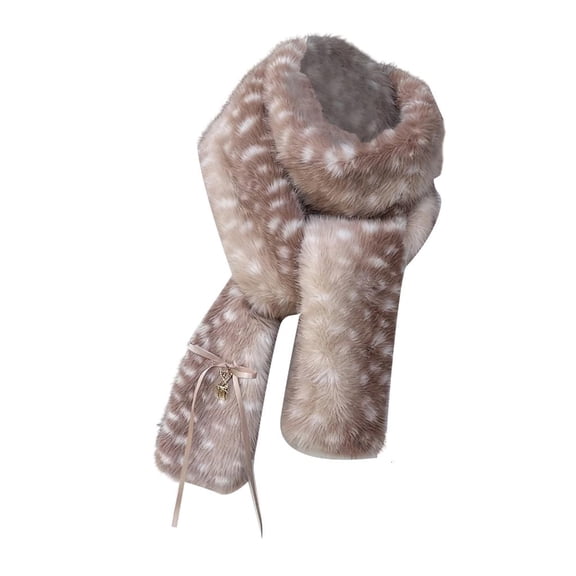 MOMOJIA Deer Print Plush Neck Scarf Windproof Neck Wrap ForAdu1tTeens Winter Essential