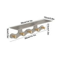thumbnail image 2 of Oggfader Wall-Mounted Entryway Hook Shelf with 5 Hooks - Wood & Alloy Decorative Wall Storage for Bathroom, Kitchen, Bedroom - Space-Saving Organizer Gray, 2 of 5