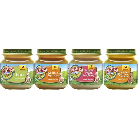Earth's Best Organic Stage 2 Baby Food, Favorite Fruits Variety Pack, 4 Ounce Jars, Pack of 12