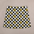 thumbnail image 4 of Yellow Sunflower Print A-line Skirt Black White Plaid Aesthetic Casual Skirts Cute Mini Sk, 4 of 7