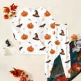 thumbnail image 2 of newwalpole Toddler Kids Boys Girls Halloween Pajamas - Long Sleeve Shirts Pants 2 Piece Pajama Sets, Pumpkin Skeleton Prints Sleepwear Clothes White for Size 3-4 Years, 2 of 7