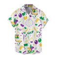 thumbnail image 3 of toraway Mens Shirts Chemise à Manches Courtes Habillée Décontractée pour Homme Été Printemps Été Carnaval Chemise Régulière à Manches Courtes Imprimé Complet Chemise Simple L, 3 of 3