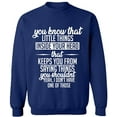 thumbnail image 2 of OXI Crewneck Sweatshirt - Little Things Inside Your Head, Basic Casual Sweatshirts for Men's and Women Fleece Sweatshirt Long Sleeve - Navy Blue Medium, 2 of 2