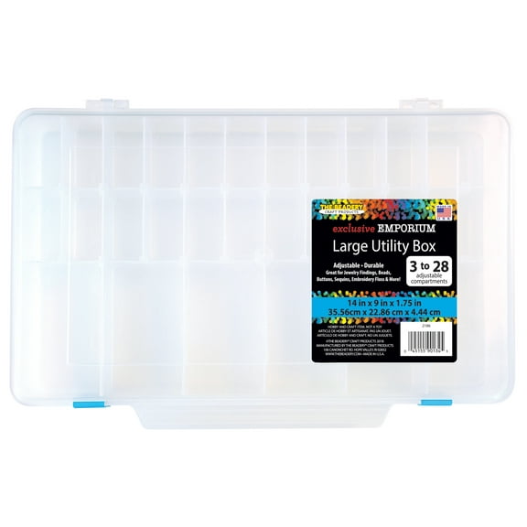 The Beadery - 3-28 Comp Large Utility Box - Clear Plastic - 2186
