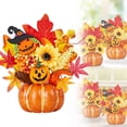 thumbnail image 2 of PEIXUN Artificial Pumpkin Table Centerpiece Potted Plants With Maple Sunflower Berries Fall Desktop Arrangement Ornament For Farmhouse Decor, 2 of 9