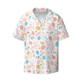 thumbnail image 3 of Balery Happy Easter Men's Casual Button Down Shirt Short Sleeve Textured Summer Cuban Beach Shirts-Small, 3 of 7