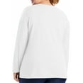 thumbnail image 5 of Just My Size T-Shirt à Manches Longues Col Rond pour Femmes, 5X, Blanc, 5 of 5