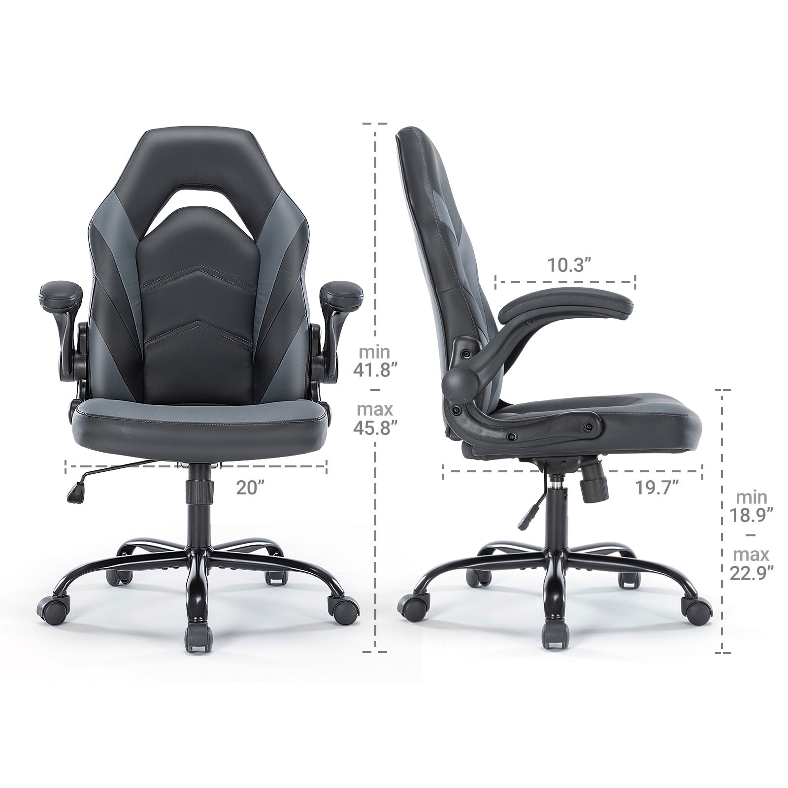 Alvantor Gaming Chair, PU Leather Comfortable Ergonomic Computer Chair Height Adjustable with Swivel and Lumbar Support