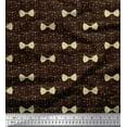 thumbnail image 1 of Soimoi Brown Rayon Fabric Bow & Dots Print Fabric by Yard 56 Inch Wide, 1 of 5