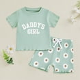 thumbnail image 2 of HCNTES Toddler Girl Daily Set Baby Girl Comfortable And Breathable Set Cute Cartoon Printed Short Sleeve Shorts Two Piece Set, 2 of 4