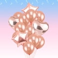 thumbnail image 4 of 16pcs globos de oro rosa color sólido en forma de corazón forma de estrella globos suministros de fiesta decoración para la propuesta de boda de cumpleaños (12pcs globos de 12 pulgadas y 4pcs globos, 4 of 4