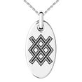 thumbnail image 1 of Stainless Steel Gungnir Rune Viking Norse Engraved Small Oval Charm Pendant Necklace, 1 of 1