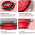 thumbnail image 3 of Paquete de 2 coladores plegables de silicona con asa, colador de alimentos plegable sobre fregadero, cesta de drenaje para ahorro de espacio sin BPA para verduras, frutas, pasta, cocina y camping, 3 of 6