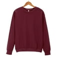 thumbnail image 4 of yunLCZ Womens Blouses EcoSmart Sweatshirt, Cotton Crewneck Pullover, Fleece Sweatshirt Polyester Watermelon Red M, 4 of 8