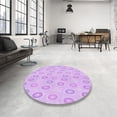 thumbnail image 4 of Ahgly Company Machine Washable Indoor Square Transitional Heliotrope Purple Area Rugs, 7' Square, 4 of 7