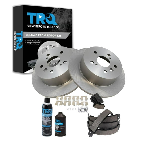 TRQ Rear Brake Pad & Rotor Kit BKA34942 Fits Select 2013-2018 Toyota Avalon , 2012-2017 Toyota Camry , 2013-2018 Lexus ES300h , 2013-2018 Lexus ES350
