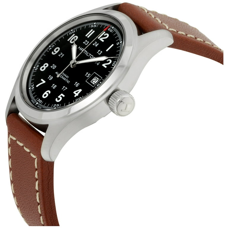 Hamilton H70455533 Men's Khaki Field Leather Automatic Watch - Brown