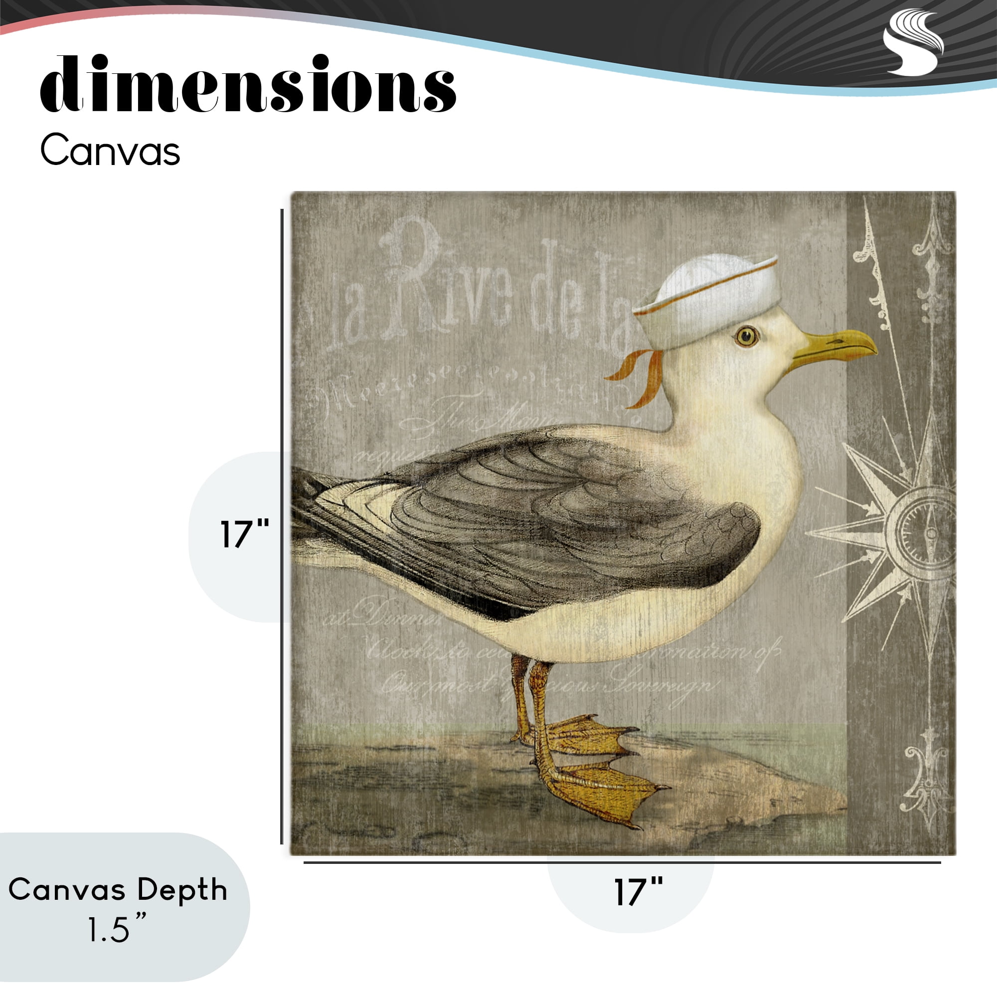 Stupell Industries Rustic Little Seagull Canvas Wall Art, design by Suzanne Nicoll