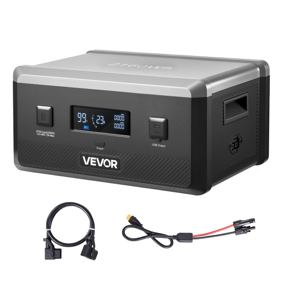 VEVOR Extra Battery for Portable Power Station, 2160Wh LiFePO4 Extra Expansion Battery with 3 Output Ports for Home Use, Outdoor Camping, Road Trips, RVs, Emergencies