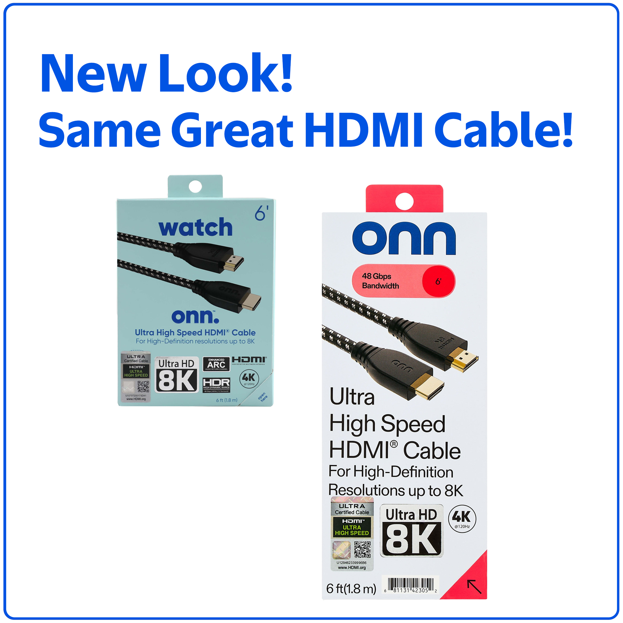 onn HDMI 2.1 Ultra High-Speed Cable, 6 ft photo 4