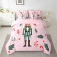 thumbnail image 2 of Manfei Christmas Nutcraker Soldier 7 Pieces Bedding Comforter Set,Merry Xmas Full Bedding Set,Red Berry Green Leaves Fitted Sheet Flat Sheet For Teens,Ultra Soft Home Decor Reversible, 2 of 8