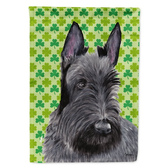 Carolines Treasures SC9306-FLAG-PARENT Scottish Terrier St. Patricks Day Shamrock Portrait Flag  multicolor