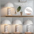 thumbnail image 4 of 18.5in Vintage Mushroom Table Lamps with Rocker Switch, White Rustic Nightstand Lamp for Bedroom, Farmhouse Home Office Decor, 4 of 6