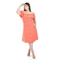 thumbnail image 4 of Vestido campesino con botones Roman Fashion /Tallas Extras, 006 (Coral) coral 38, 4 of 6