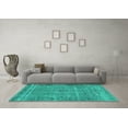 thumbnail image 3 of Ahgly Company Machine Washable Indoor Rectangle Persian Turquoise Blue Traditional Area Rugs, 3' x 5', 3 of 4