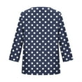 thumbnail image 5 of YanHoo Womens 3/4 Length Sleeve Tunic Tops Swiss Dot Printed Casual V Neck Shirts Loose Fit Basic Tees Business Work Blouses Spring Summer 2026 Navy,XXL, 5 of 6