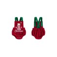 thumbnail image 2 of RUINIXCW Newborn Baby Girl Boy My First Christmas Outfit Corduroy Bubble Romper Overalls Letter Santa Hat Embroidery Sleeveless Jumpsuit Suspender Overall, 2 of 9